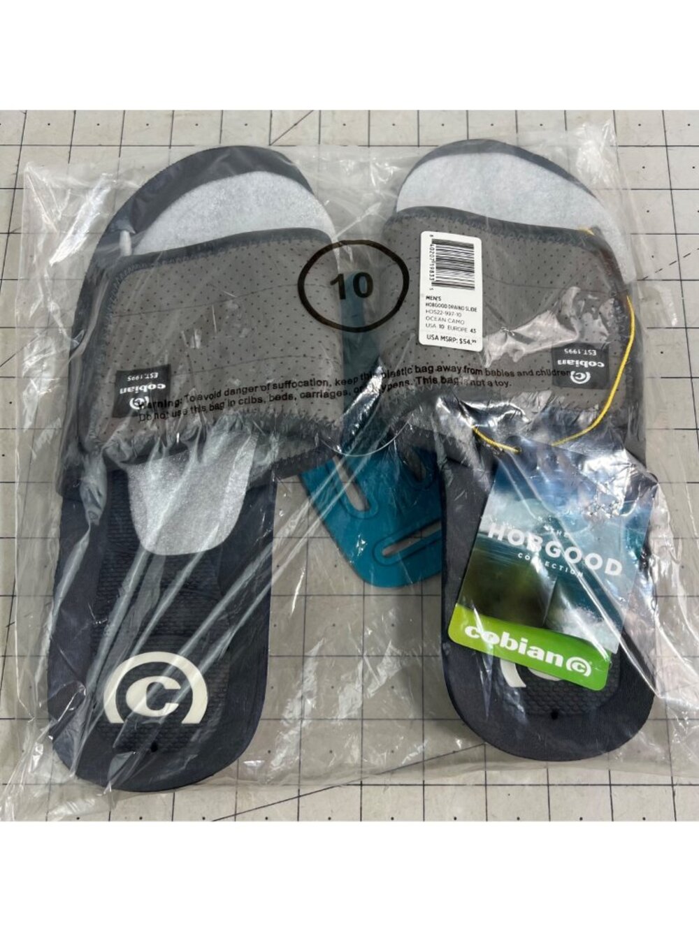Cobian Men’s Hobgood Slide Sandals Ocean Camo Size 10 New - Picture 1 of 4